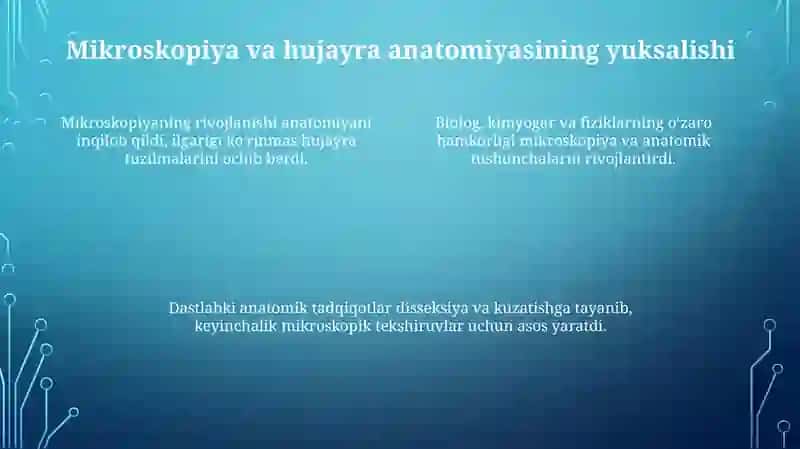 Anatomiya fanining rivojlanish tarixi va boshqa fanlar bilan aloqasi 4