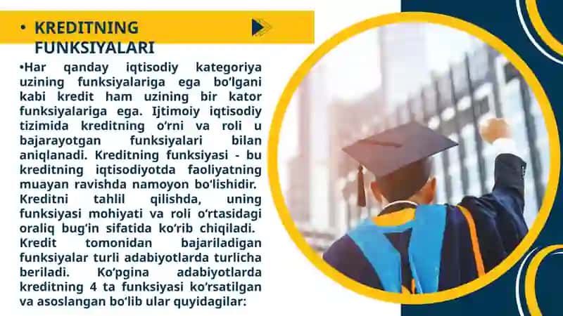 KREDITNING MOHIYATI, FUNKSIYALARI, TAMOYILLARI VA TURLARI HAMDA ASOSIY SHAKLLARI 4