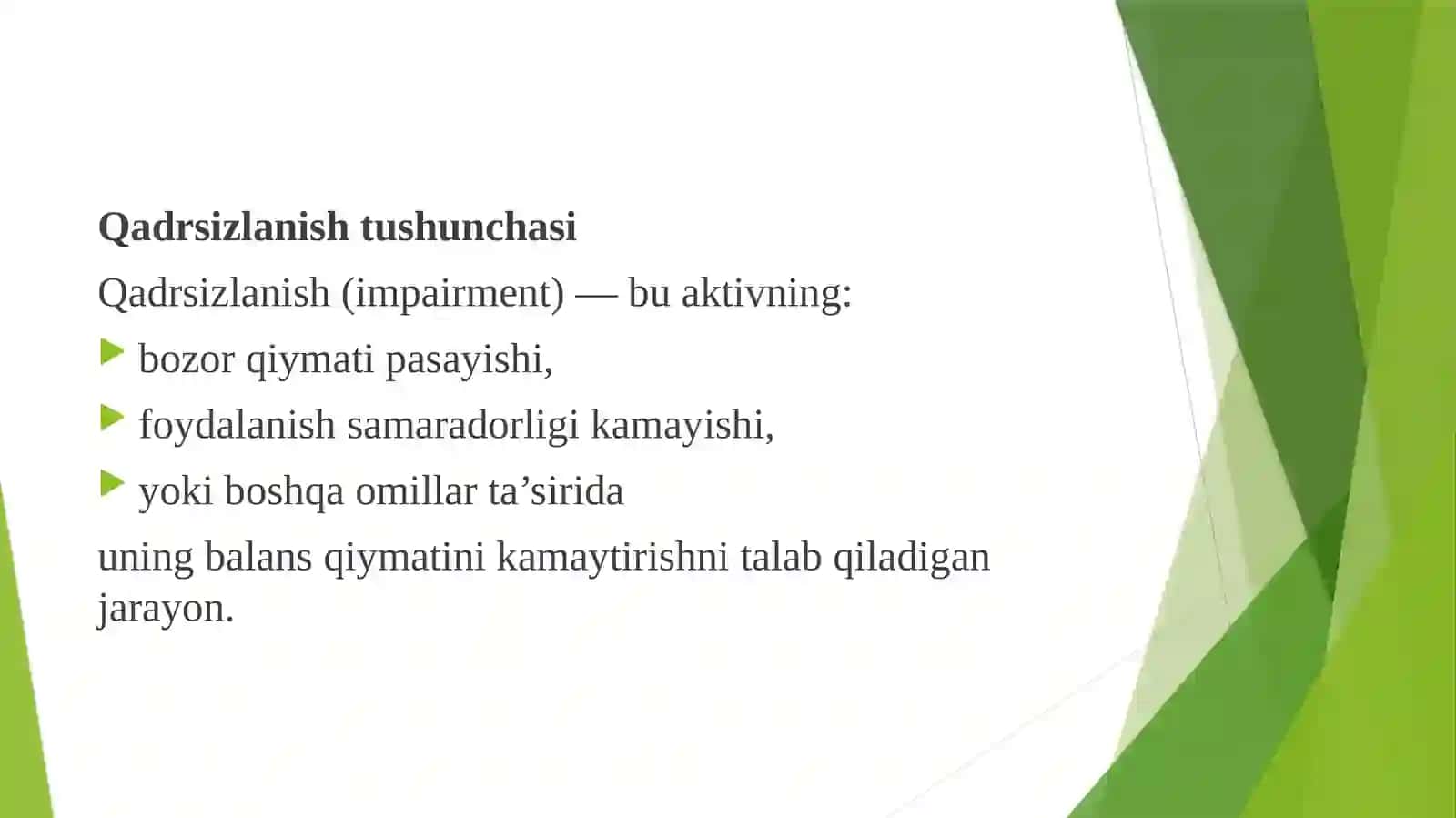 aktivlarni qadrsizlanishini hisobotda aks ettirish 4