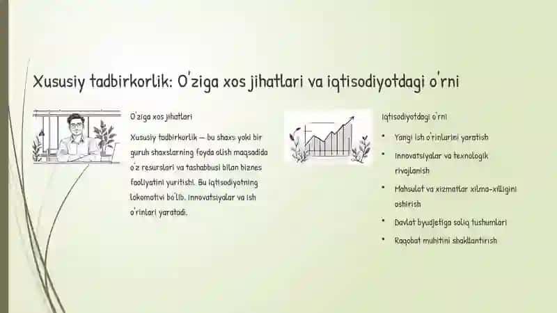 Koperativ, xususiy va yakka tartibdagi tadbirkorlik: O'zbekistonda rivojlanish istiqbollari 4