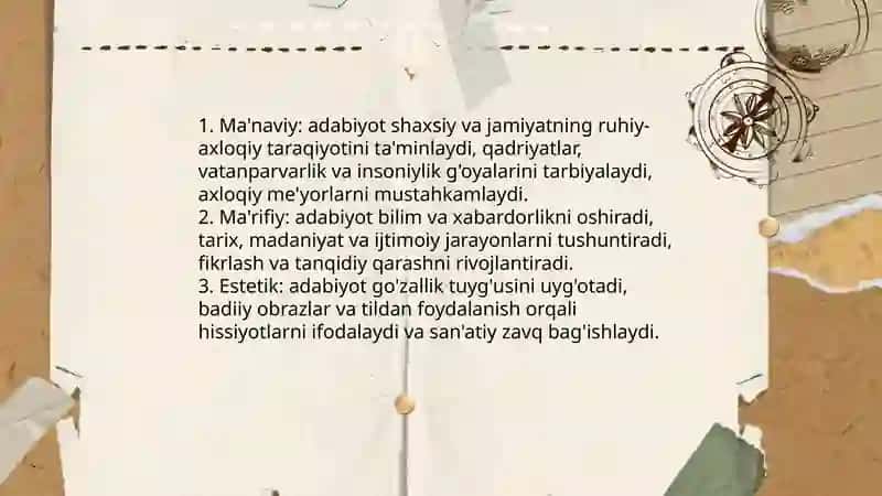 Adabiyoning umumiy xususiyatlari 4