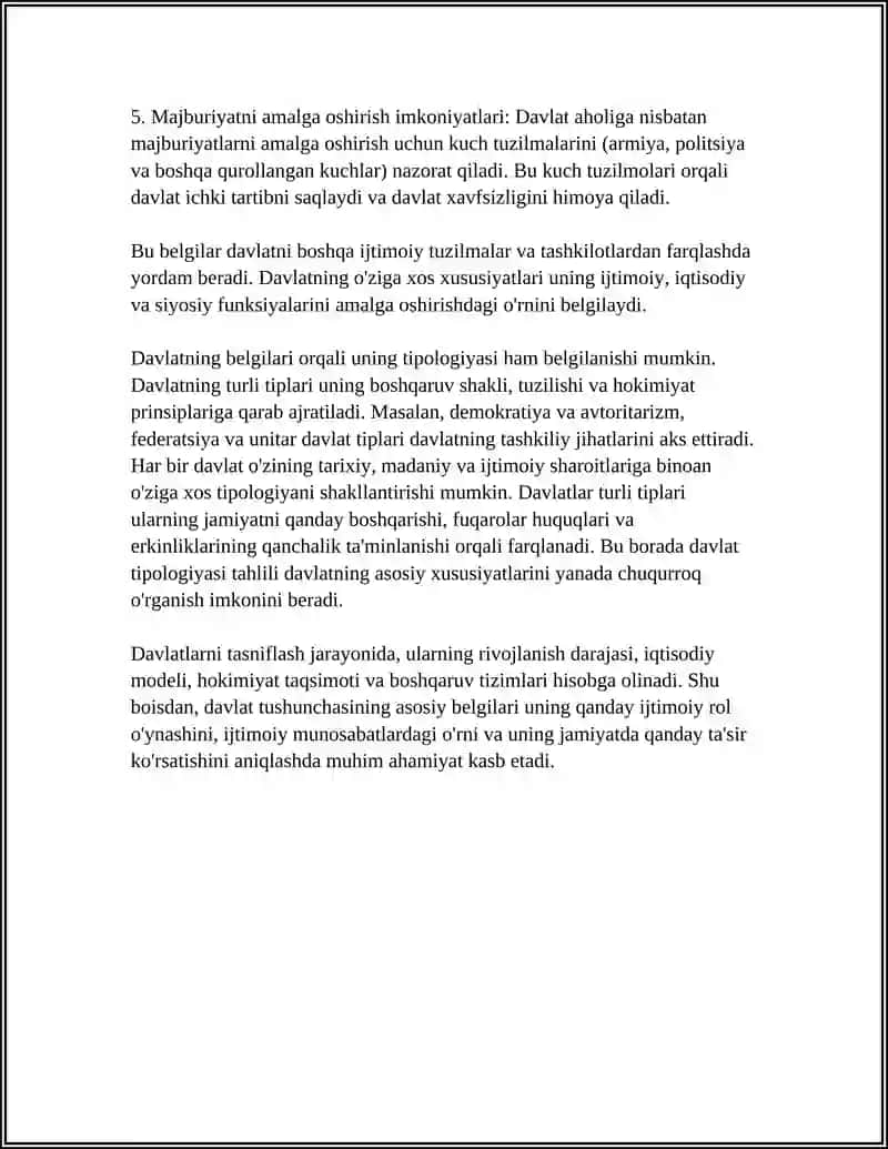 DAVLATNING ASOSIY BELGILARI MOHIYATI VA TIPOLOGIYASI 4