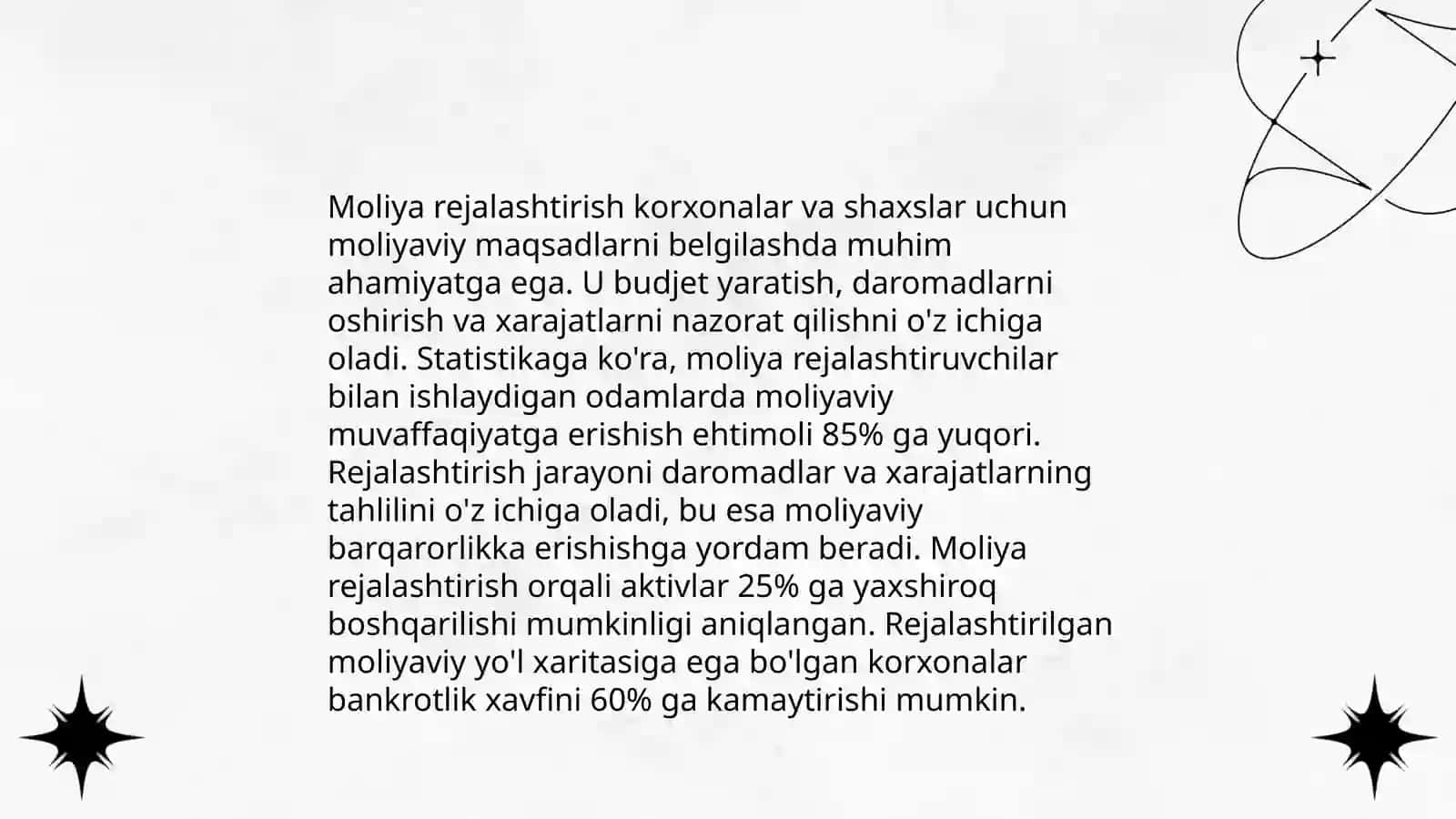 Biznes-rejaning asoslanganligi va ishonchliligi 4