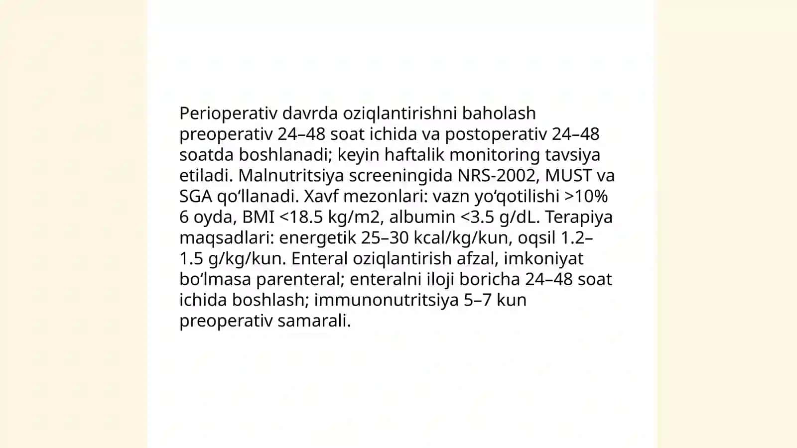 Onkologik bemorlarni parvarish qilish.Xirurgik bemorlarni ovqatlantirish 4