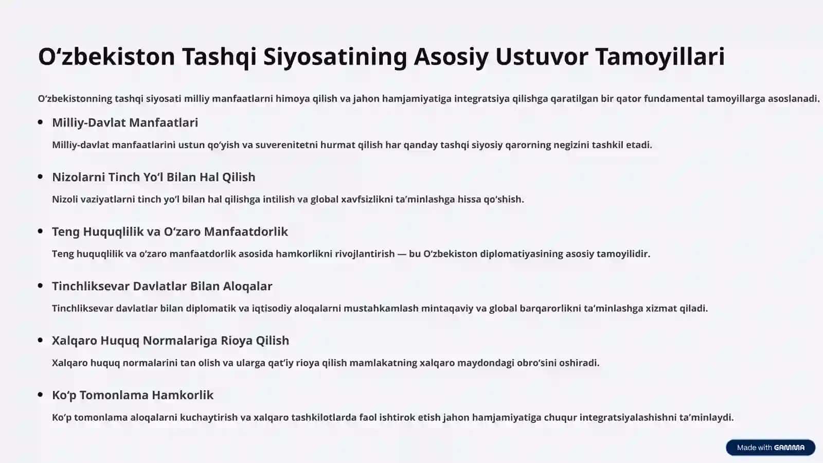 O‘zbekiston va Jahon Hamjamiyati: Tashqi Siyosatning Asosiy Jihatlari 4