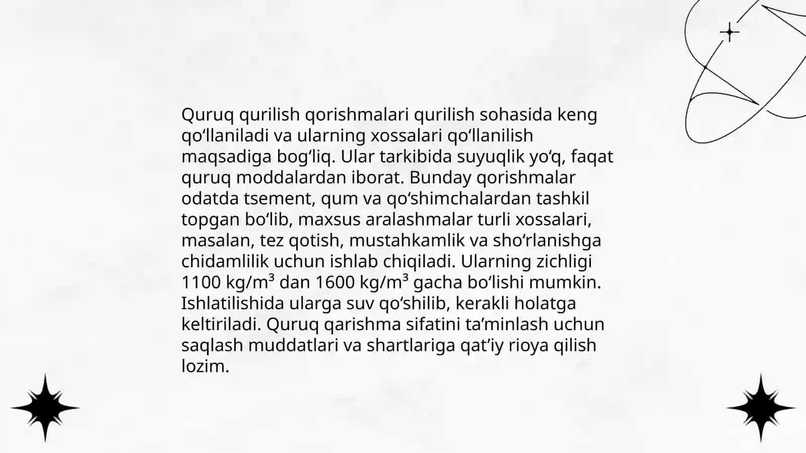 Quruq qurilish qorishmalari tayyorlash tarkiblari 4