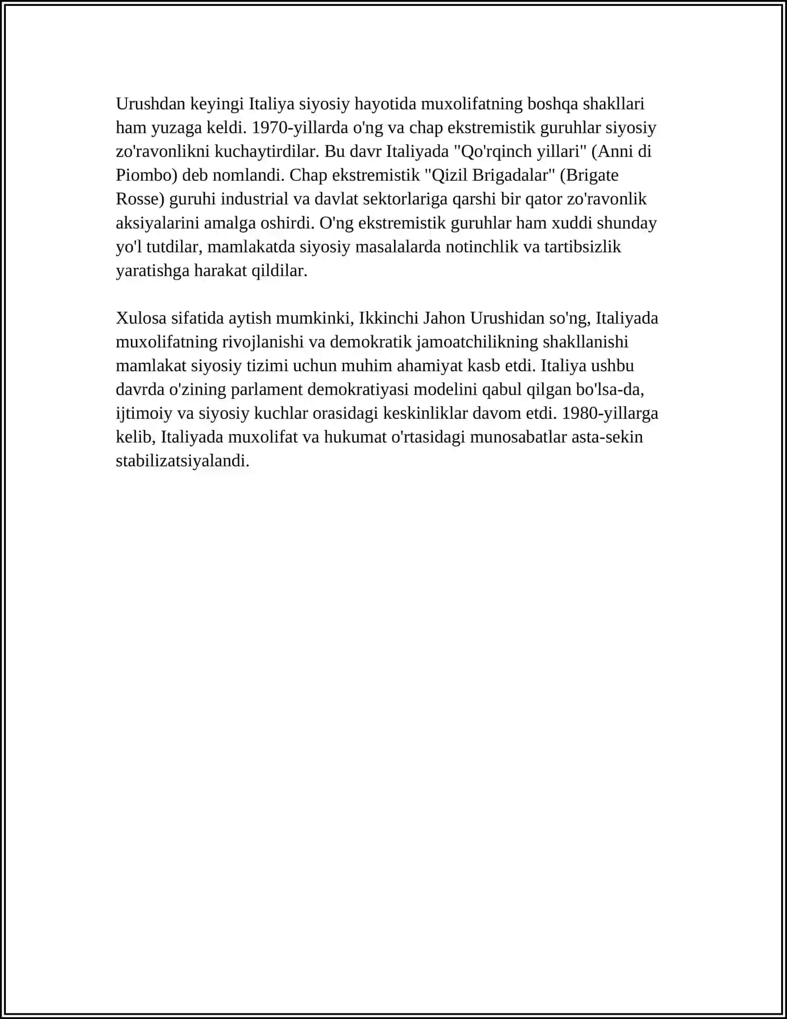 ITALIYA VA GERMANIYADAGI MUXOLIFAT KUCHLAR (20 ASR IKKINCHI YARMIDAN BUGUNGI KUNGACHA) 4