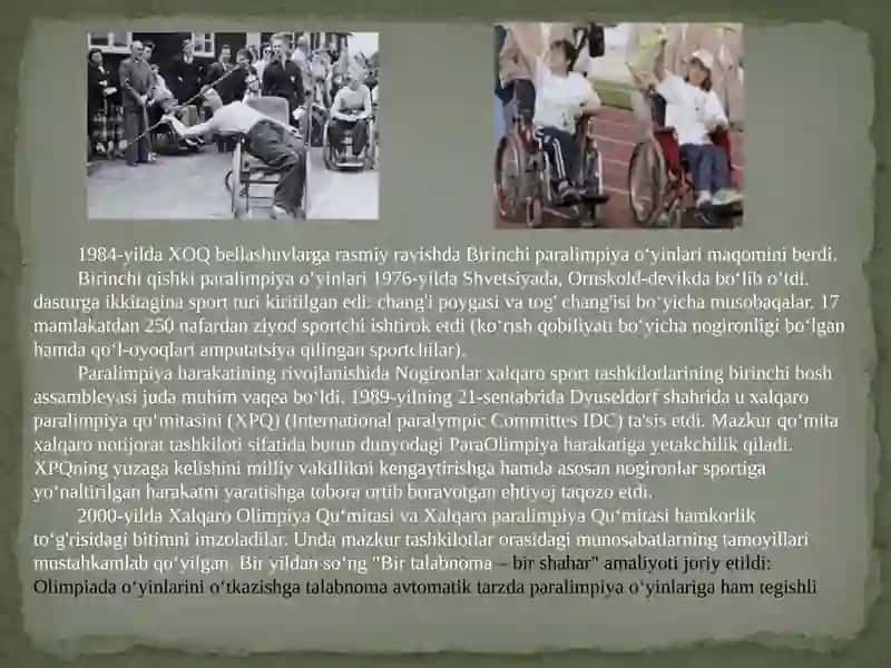 Adaptivsportining rivojlanishi tarixi 4