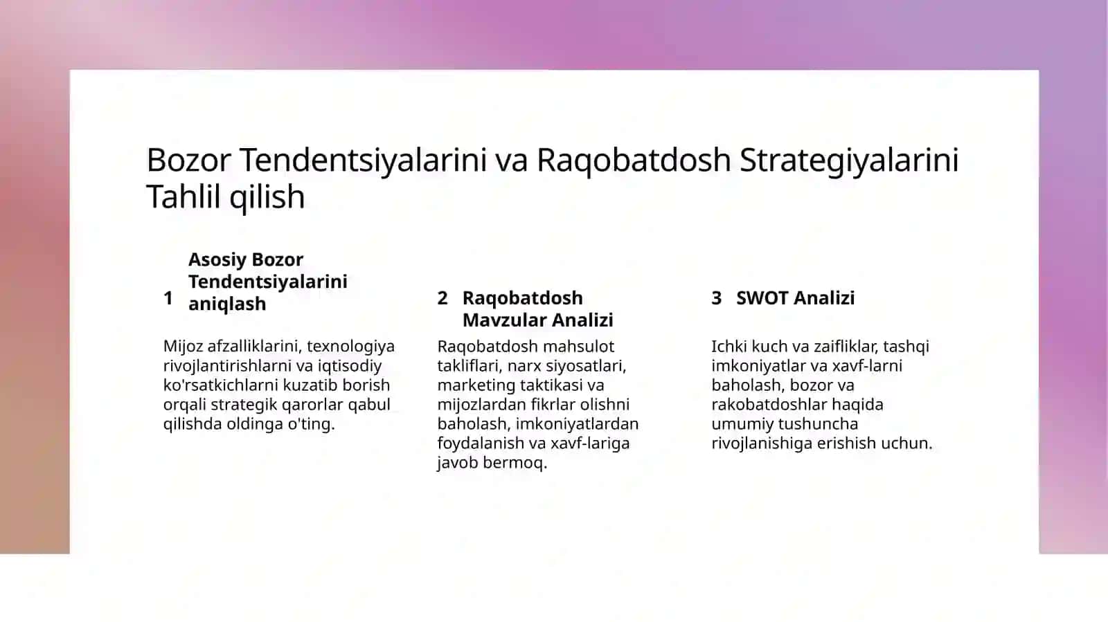 Strategiya yaratishning vazifalari 4