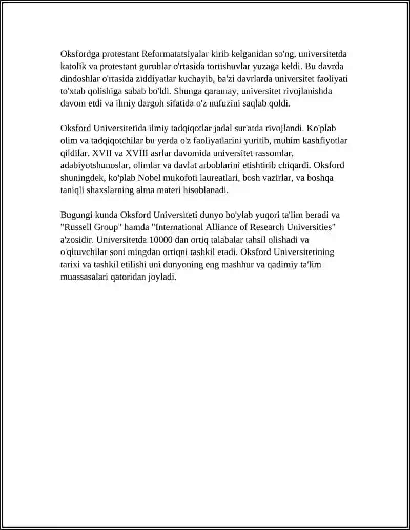 Oksford Universiteti haqida Referat 4