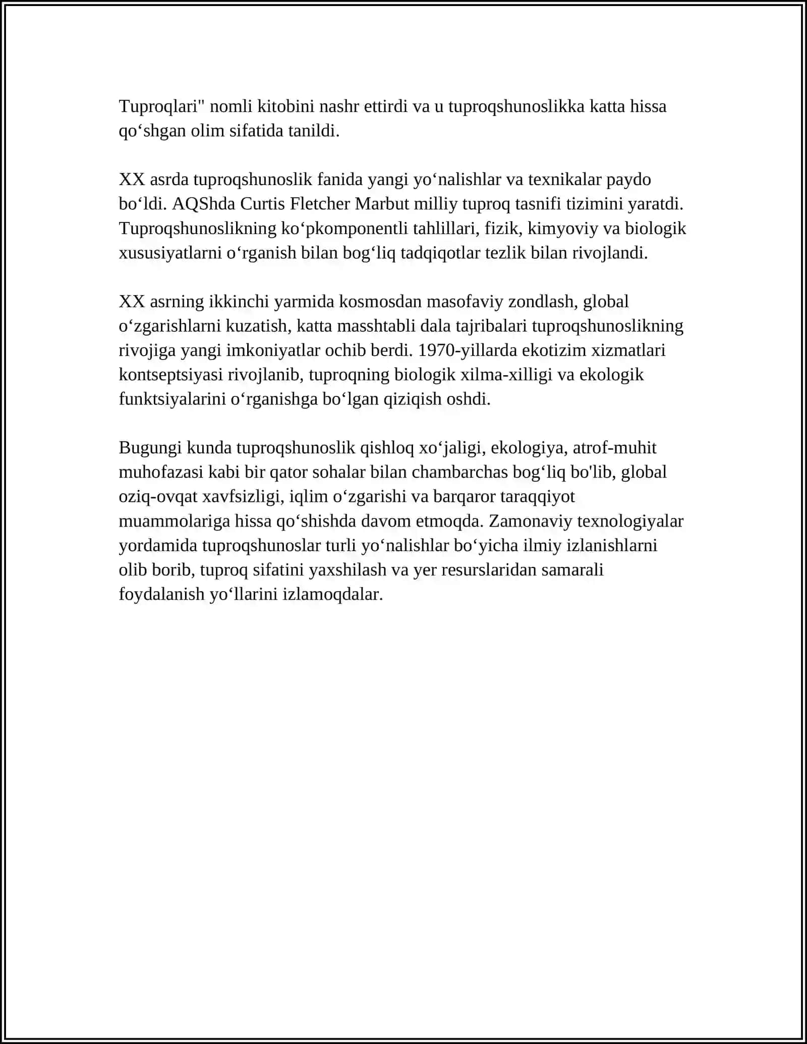 O'ZBEKISTONDA "TUPROQLAR GEOGRAFIYASI" FANINING RIVOJLANISHI 4