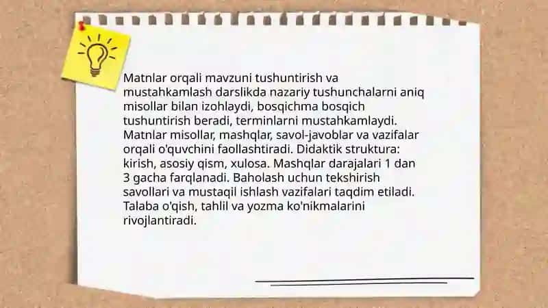 Darslikdaki matnlarning didaktik roli 4