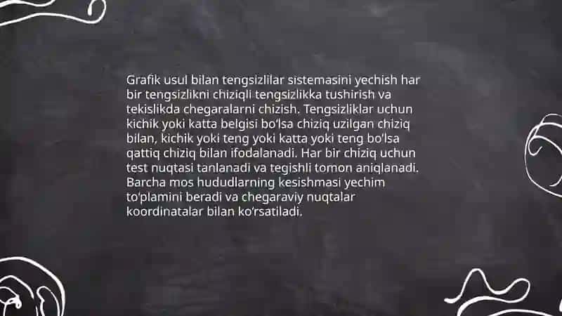 Chiziqli tengsizlilar sistemasini yechish 4