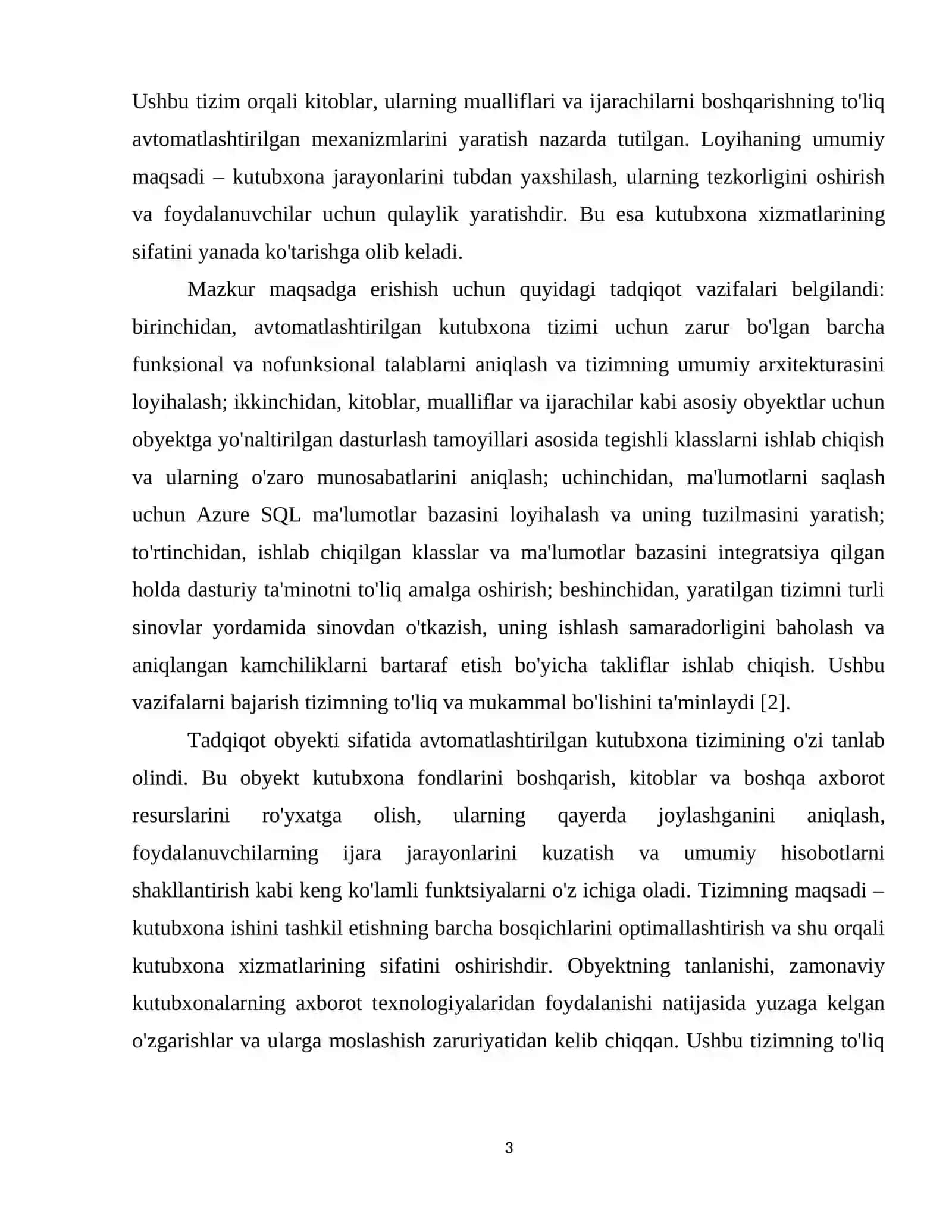 Avtomatlashtirilgan Kutubxona tizimi: Kitoblar, mualliflar va ijarachilar uchun OOP klasslari, ma'lumotlar esa Azure SQL’da. 4