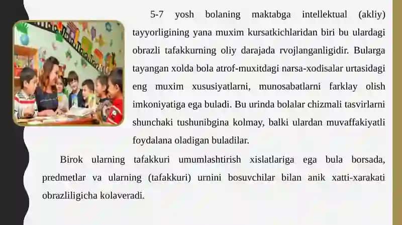 Bolalar maktab ta'limiga tayyorlash pedagogik psixologik muammolar 4