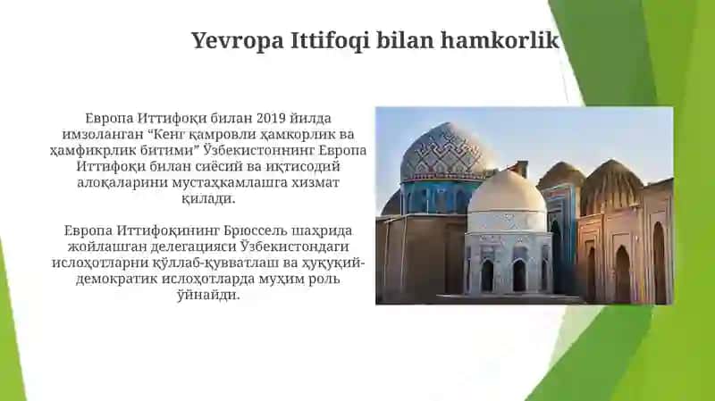 Oʻzbekistonning Xalqaro Hamkorlik Aloqalari 4