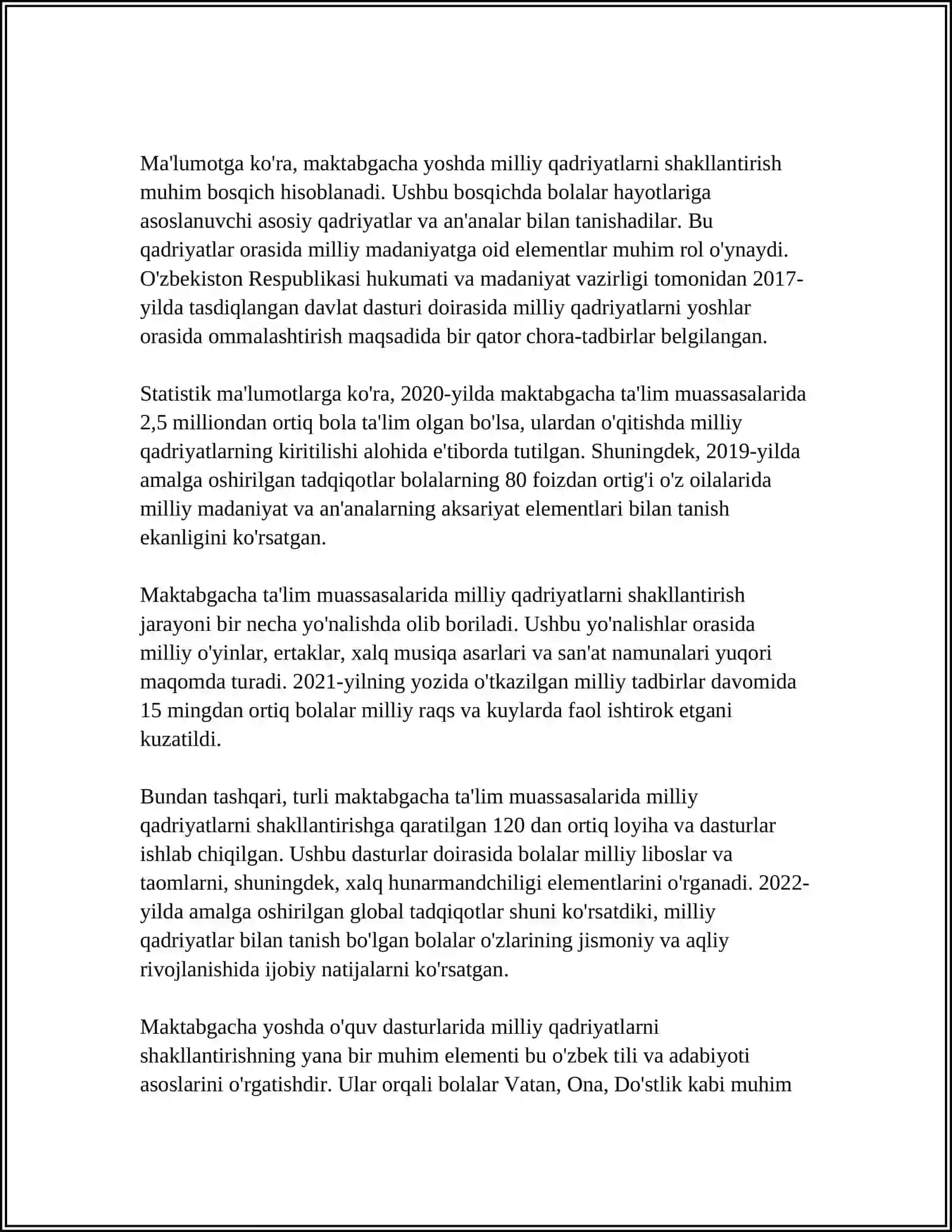 MAKTABGACHA TAʼLIMDA MILLIY TARBIYA ASOSLARI FANINING AHAMIYATI 4