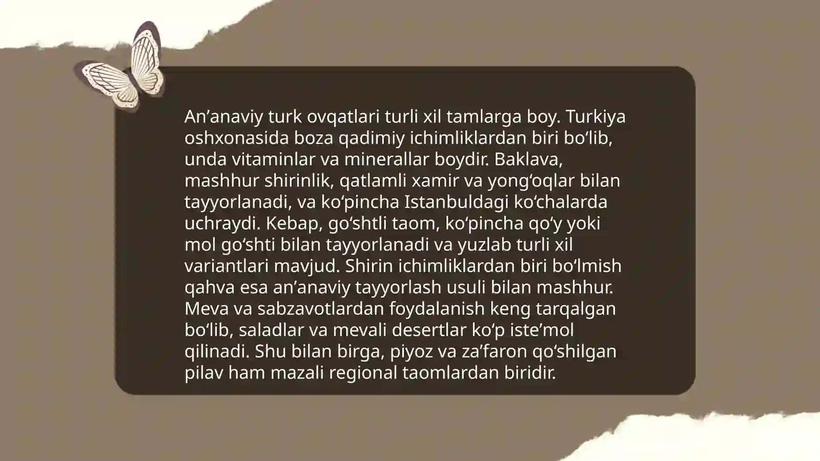 Türk mutfağı konusunda sunum hazırlamak 4