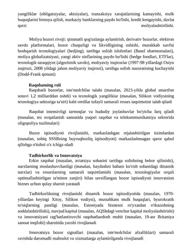 Bozor iqtisodiyoti uning vujudga kelishi va rivojlanishining shart sharoitlari 4