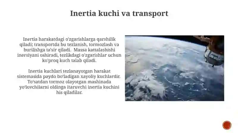 Inertia va inertsiya kuchi ta'rifi 4