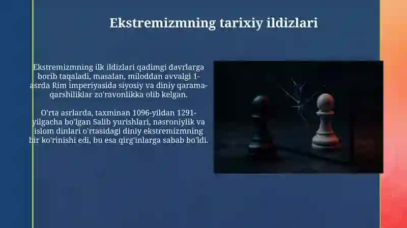 Diniy fanatizm ekstrimizm fundamentalizm terrorizmning tarixi 4