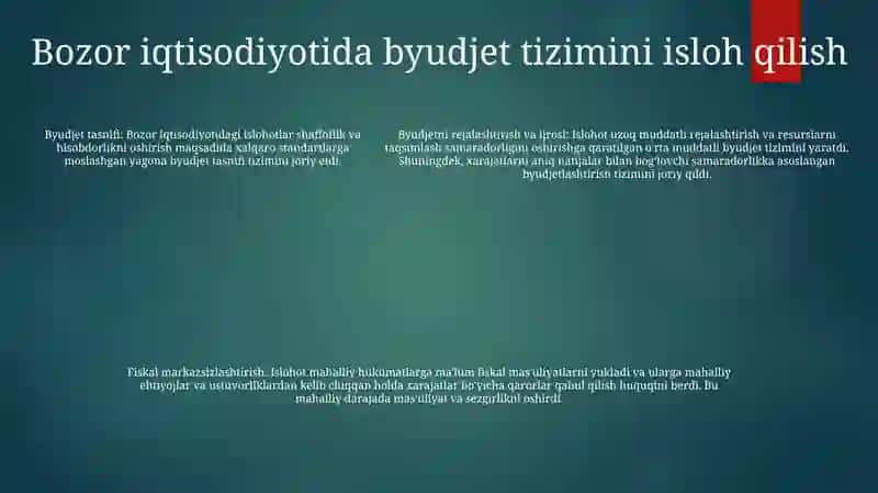 OʻZbekiston Respublikasida Budjet Tizimini Rivojlanish Bosqichlari 4