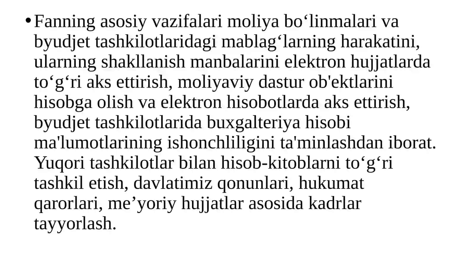 MOLIYANING DASTURIY KOMPLEKSLARI” NING MOHIYATI, MAQSADVAVAZIFALARI 4