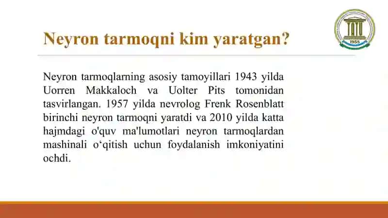 Ko’p qatlamli neyron tarmoqlar yordamida sinflashtirish 4