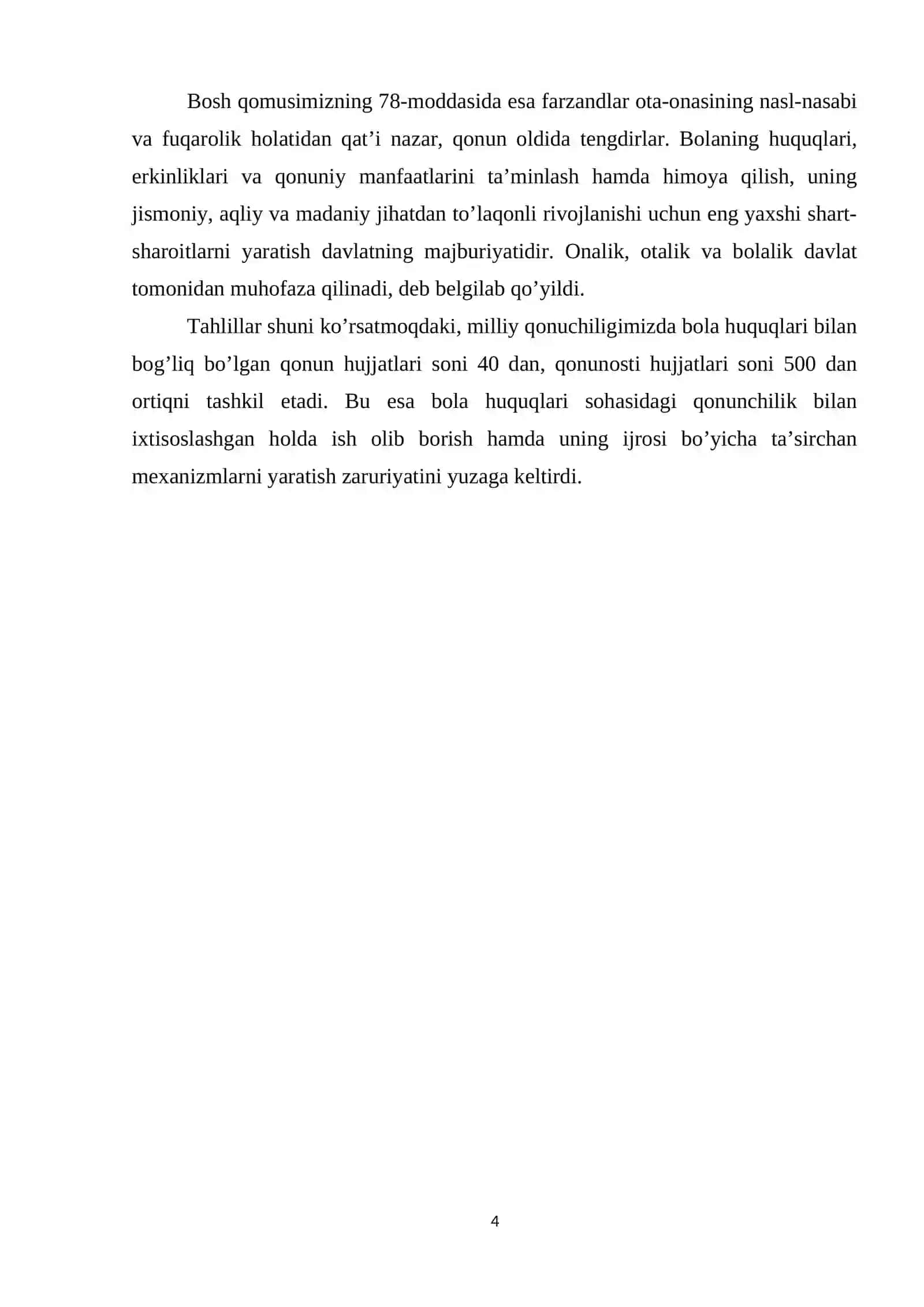 Bola huquqlari kafolatlari 4