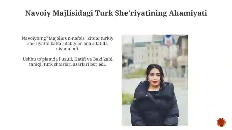 Navoiyning Majolis unnafois asaridagi turkiy shoirlar haqida malumot 4