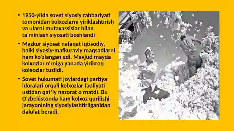 O'zbekiston Xalq xo'jaligining Urushtan keyingi yillardagi rivojlanishi 4