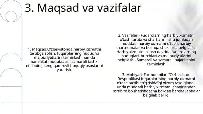 O‘Zbekiston Respublikasi Fuqarolarining Harbiy Xizmatni O‘Tash Tartibi To‘G‘Risidagi Nizomni Tasdiqlash Haqida 4