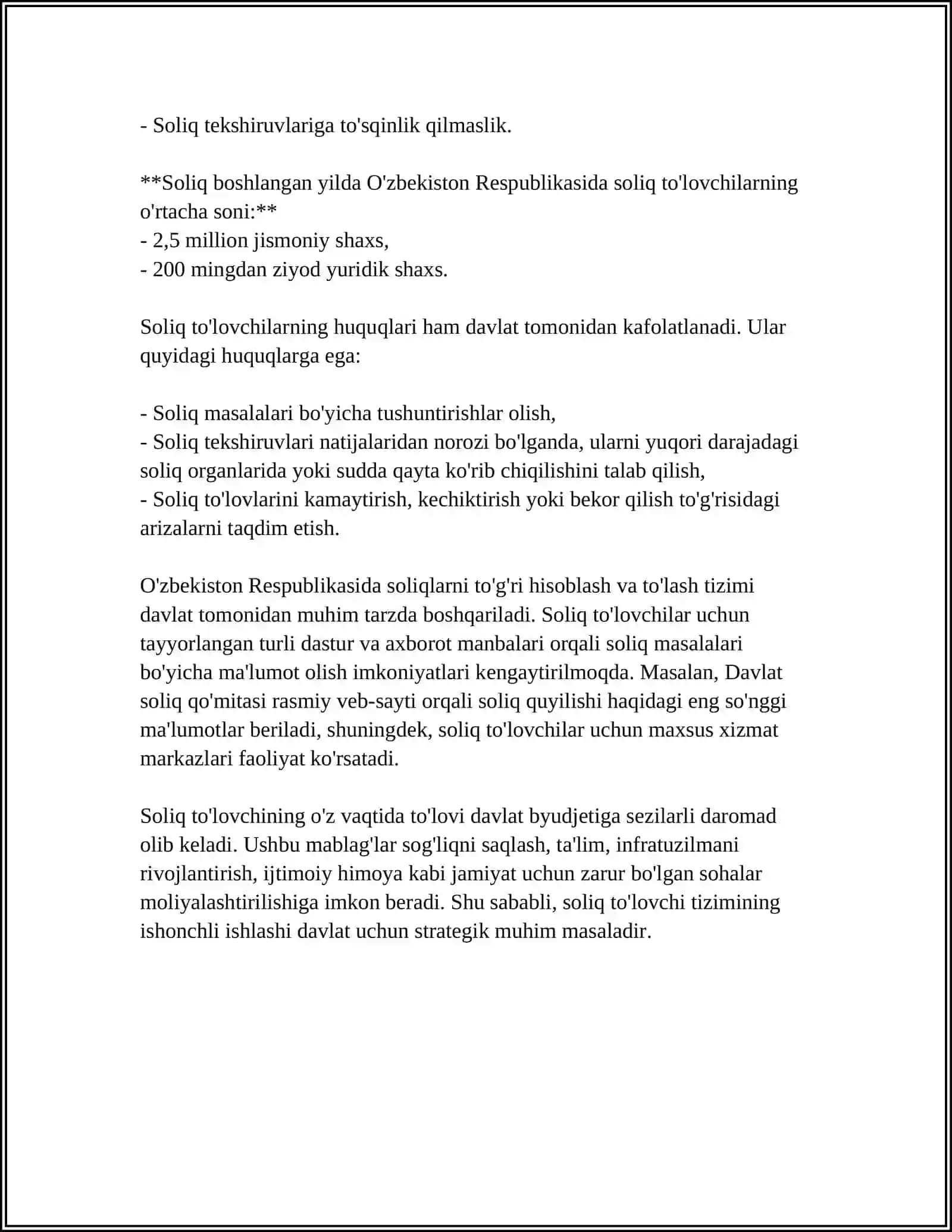 Aylanmadan Olinadigan Soliq To'lovchilar Haqida Tushuncha 4