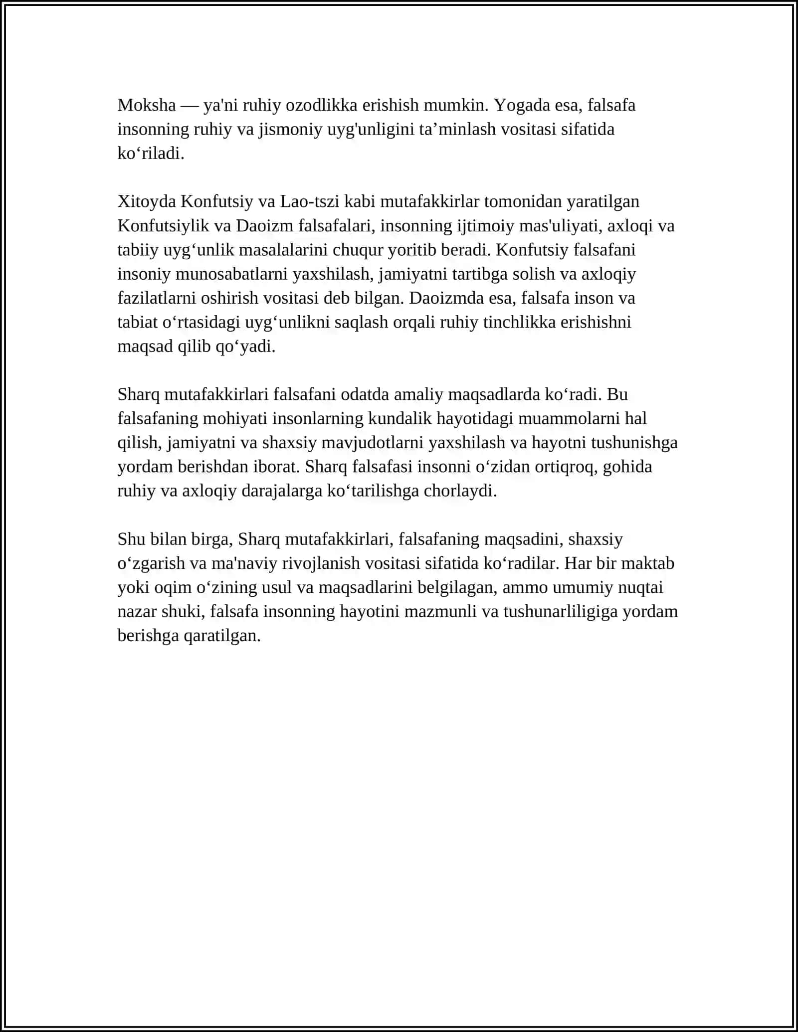 FALSAFANING MOHIYATIGA OID SHARQ VA G'ARB MUTAFAKKIRLARI 4