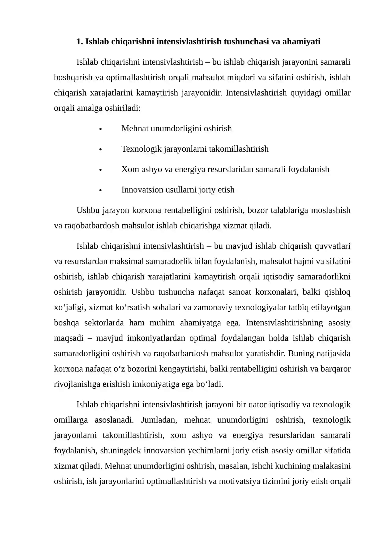 Hozirgi sharoitda ishlab chiqarishni intensivlashtirish 4