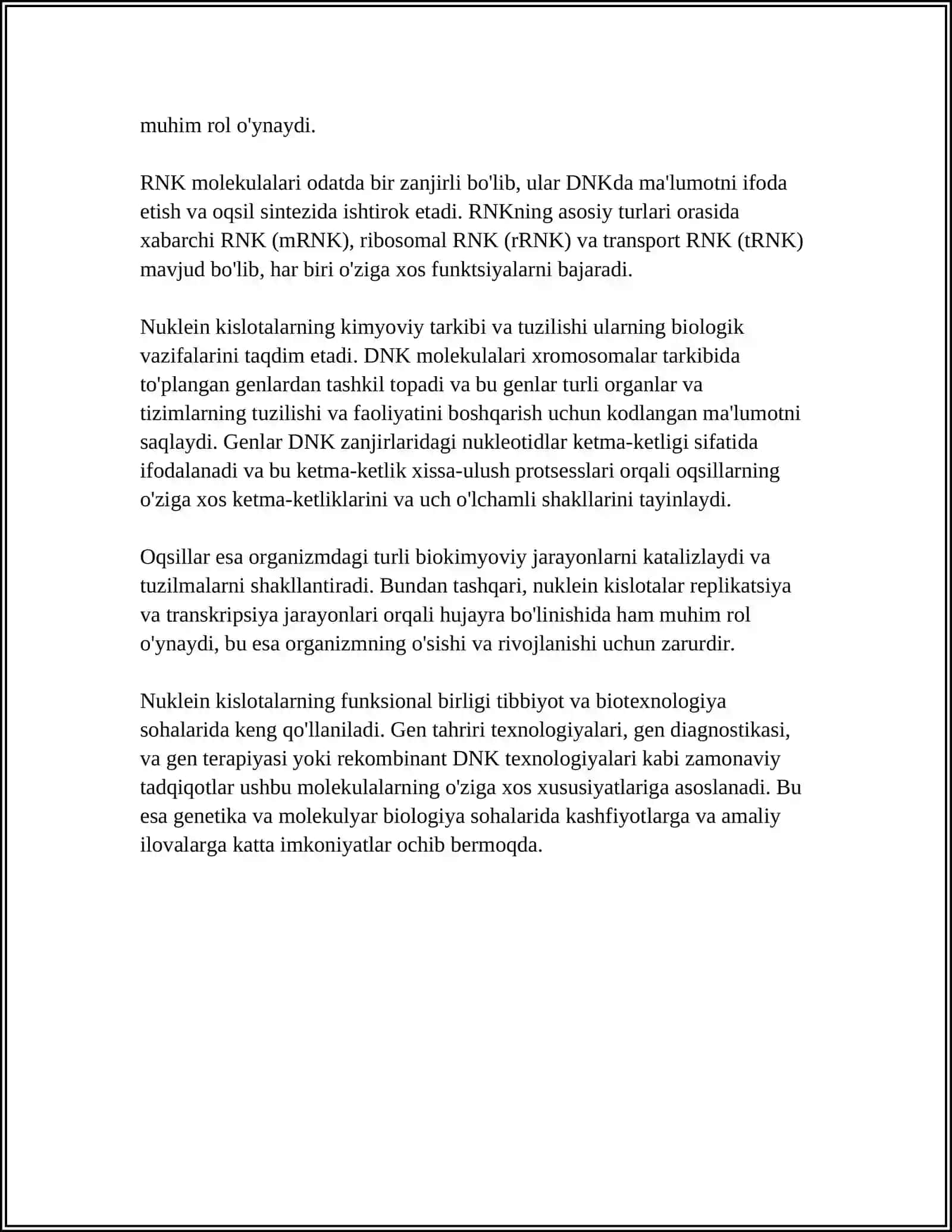 NUKLEIN KISLOTALAR. TERPENLAR VA STEROIDLAR 4