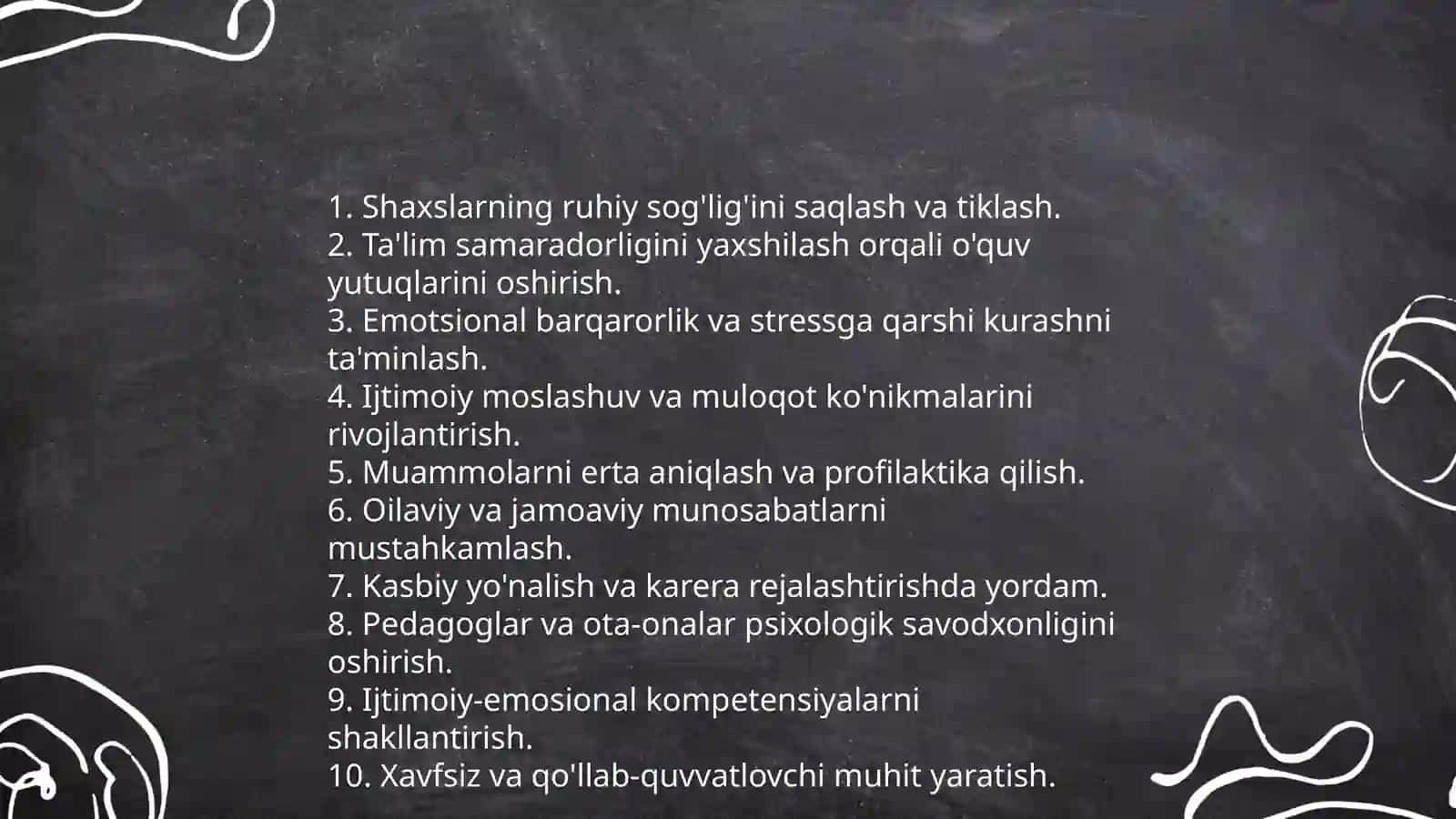 Psixologik xizmat mohiyati,maqsadi va vazifalari nimalardan iborat? 4