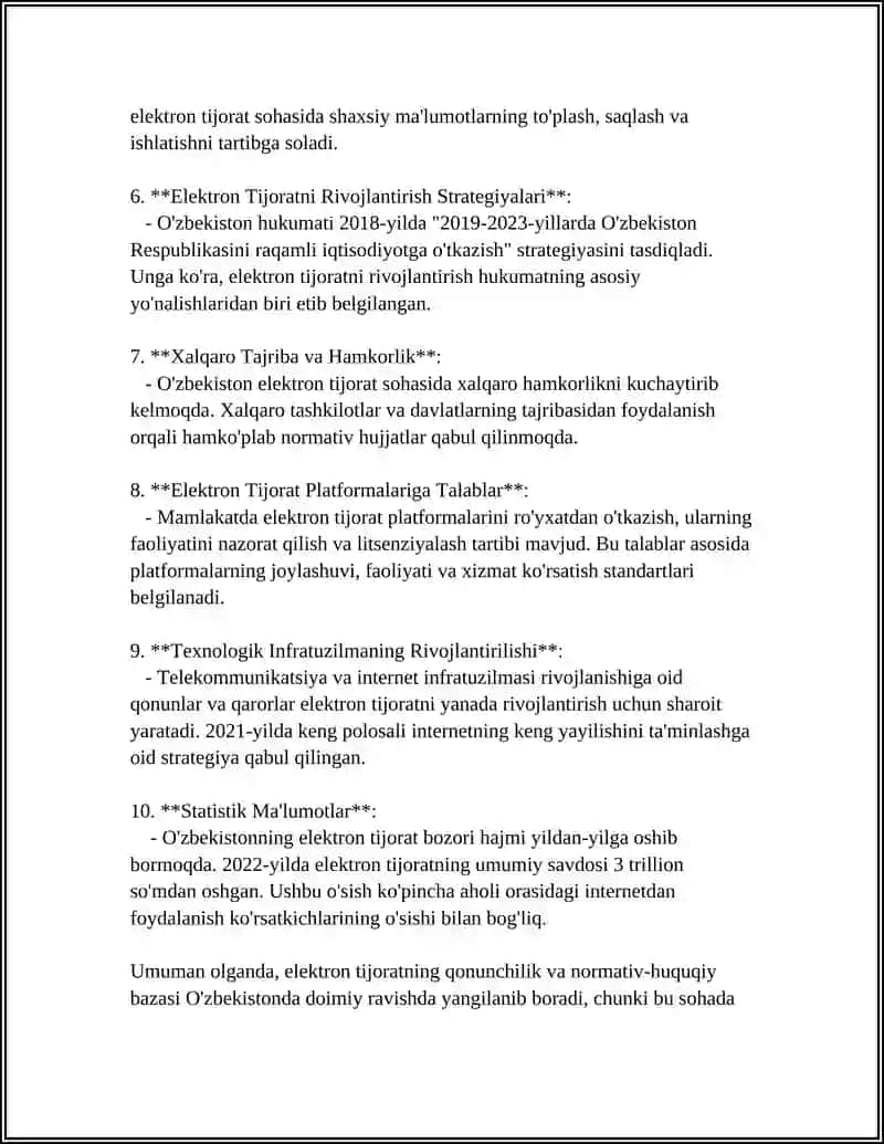 O‘ZBEKISTON RESPUBLIKASIDA ELEKTRON TIJORATNING RIVOJLANISH HOLATI 4