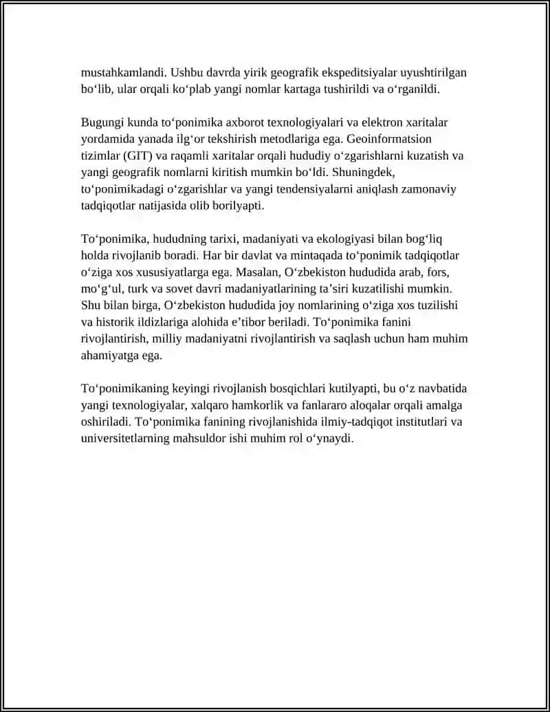 TOPONIMIKANING ASOSIY RIVOJLANISH BOSQICHLARI 4