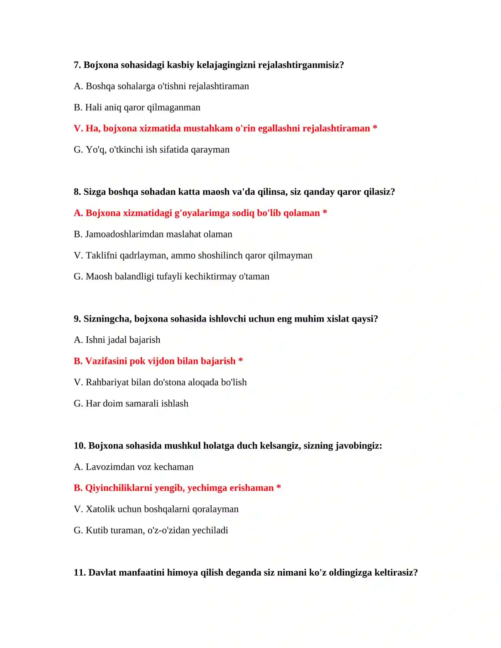 BOJXONA XIZMATI - ISHGA KIRUVCHILAR UCHUN PSIXOLOGIK SINOVLAR 4