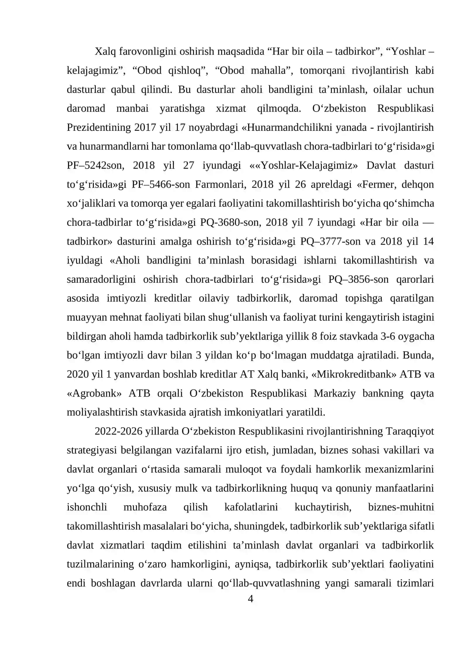 Tadbirkorlik faoliyatini kreditlash va uni takomillashtirish masalalari 4