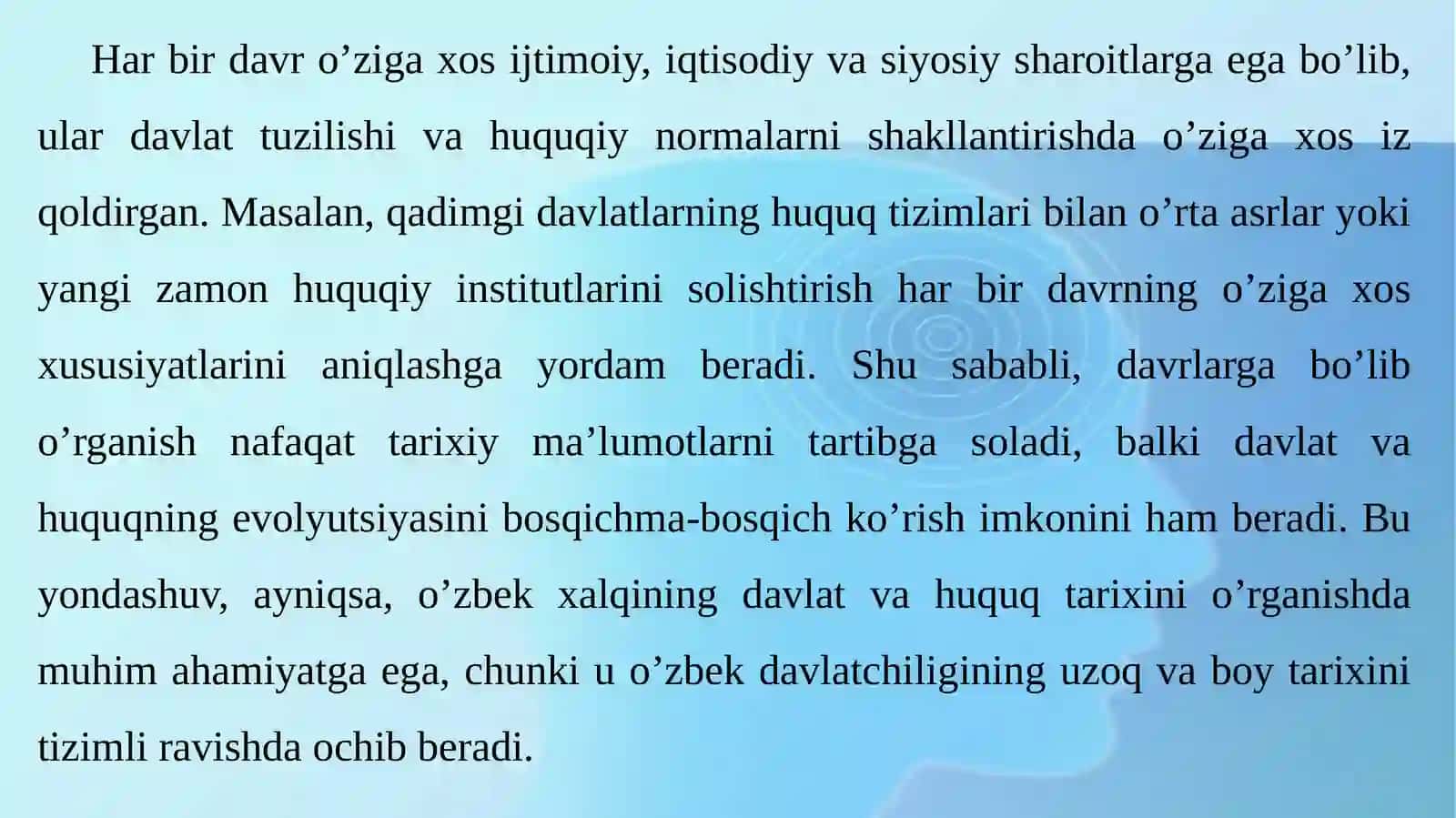 Davlat va huquq tarixi fanining davrlar gabo'lib o'rganish muammolari 4