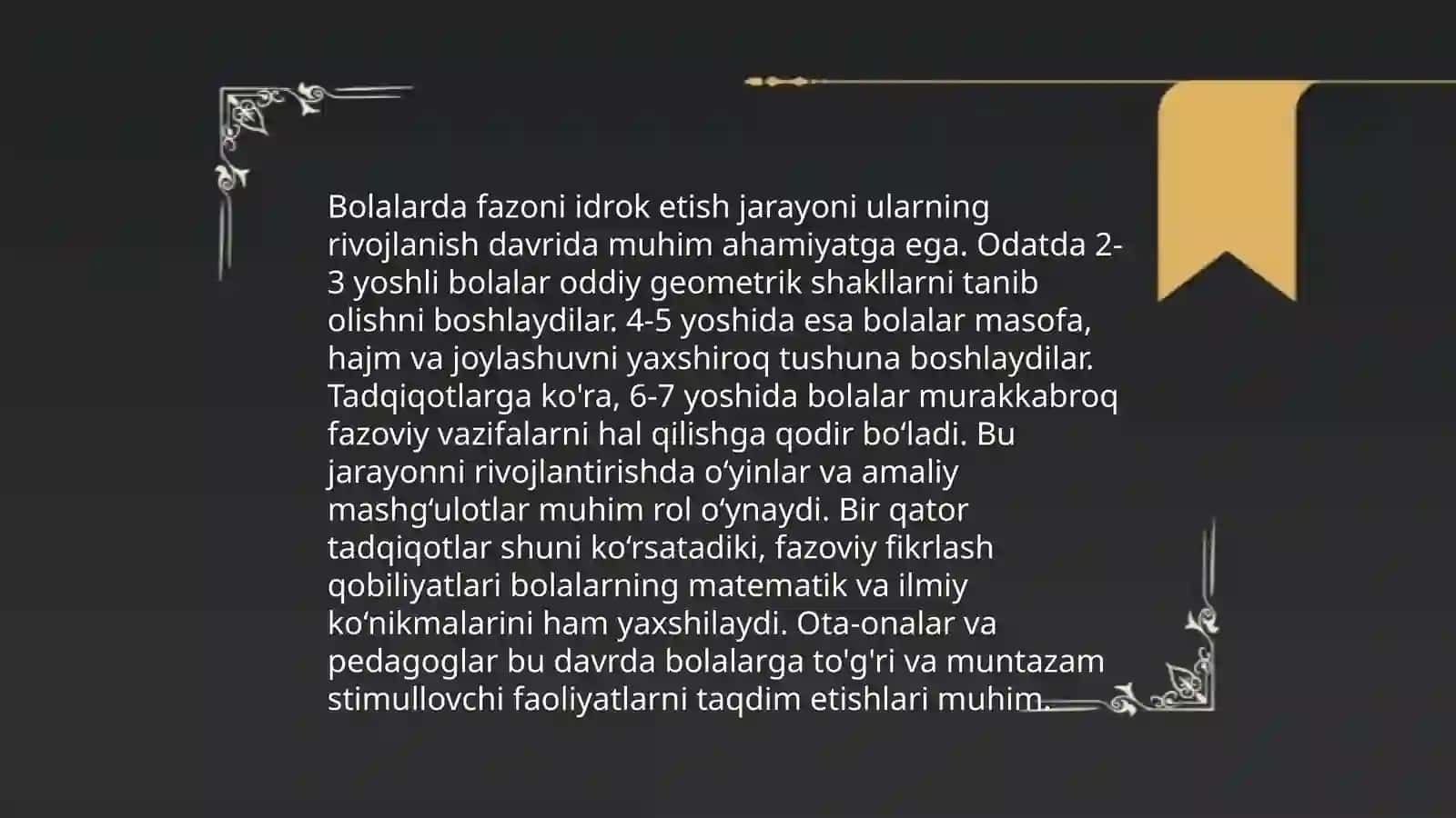 Har bir yosh guruxda fazoni idrok etishning xususiyatlari 4