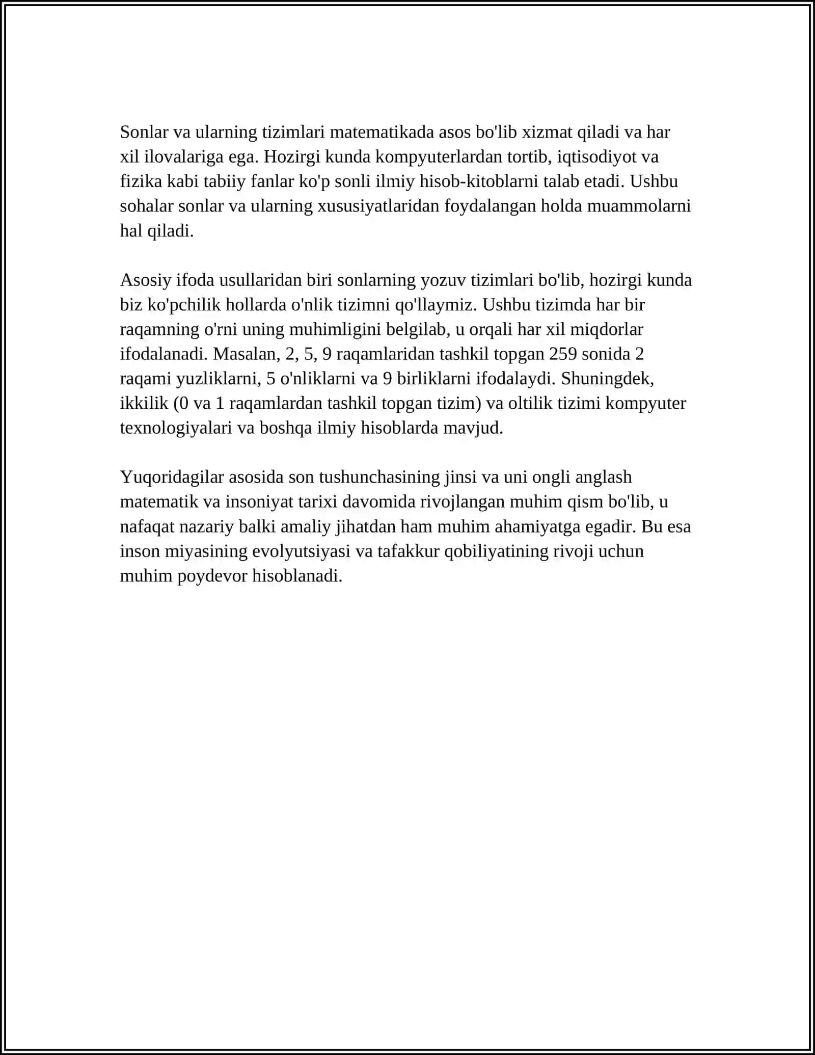 BOSHLANG'ICH SINF O'QUVCHILARINING MATEMATIK TAFAKKURINI RIVOJLANTIRISH BO'YICHA VAZIFALARNI TASHKIL ETISH 4