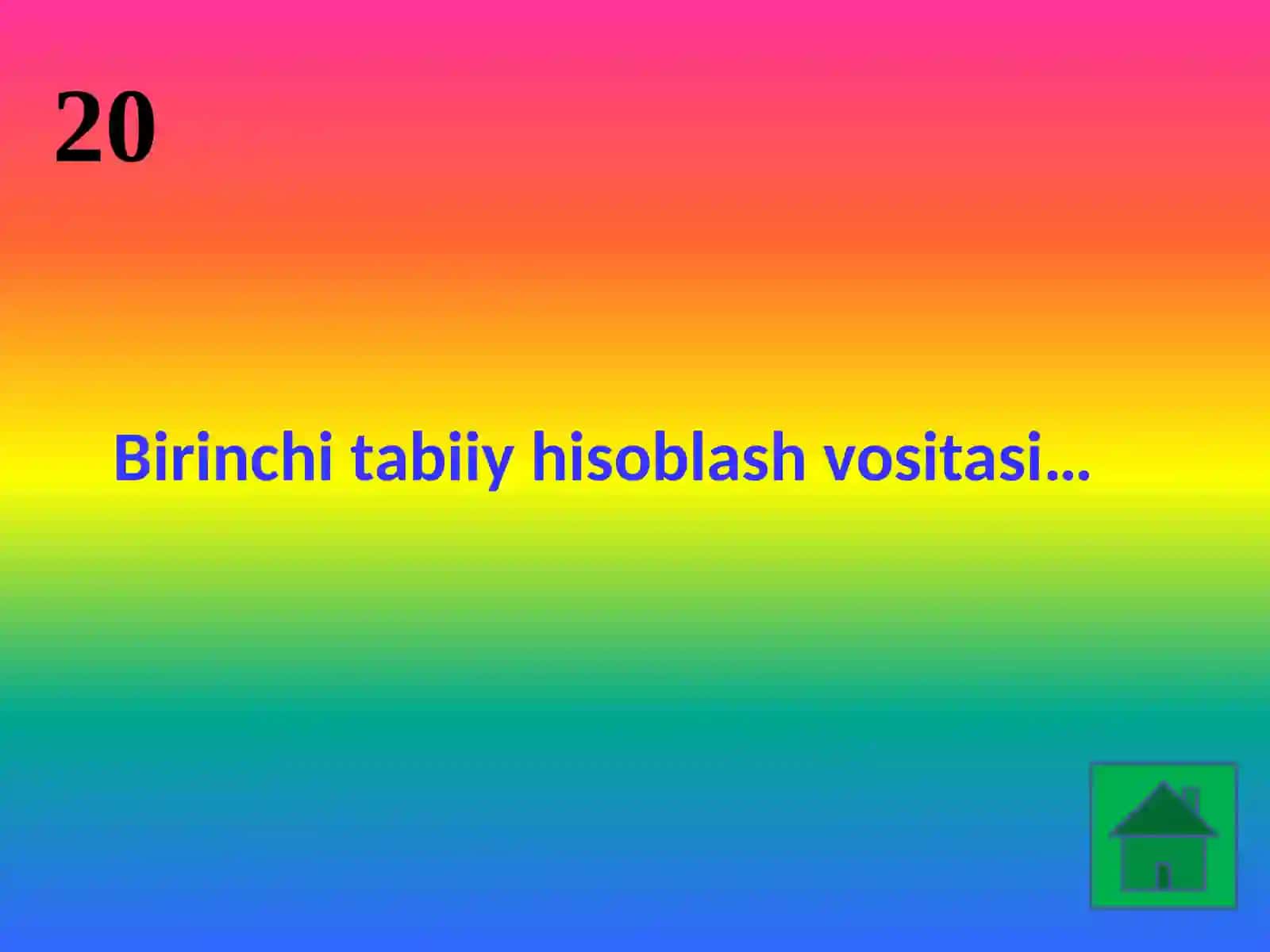 Eng yaxshi dars sifatida "Qorik tanlovi" uchun tayyorlagan VIKTORINA tadbiri 4