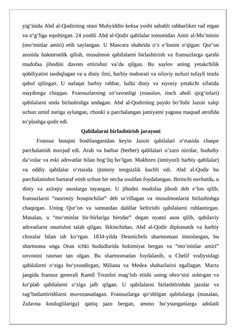 Jazoirda Abd-al-Qodir davlati 4