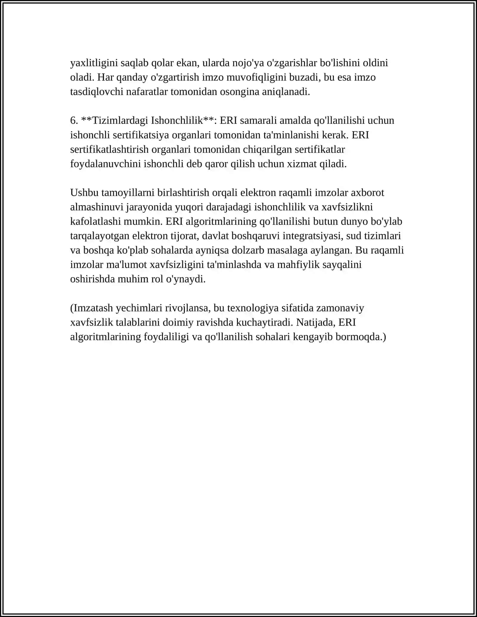 XORIJIY DAVLATLARNING ELEKTRON RAQAMLI IMZO ALGARITMLARI TAHLILI 4