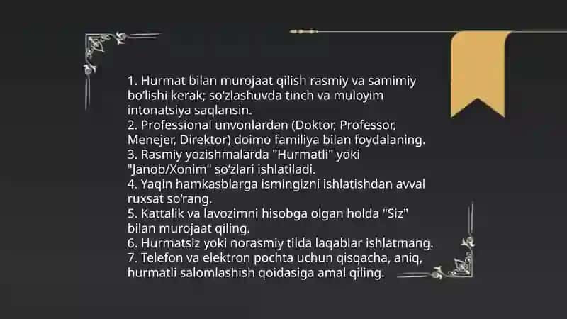 Kasbiy muloqot odobi 4