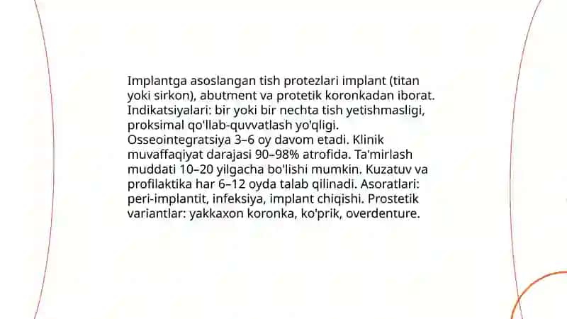 Tish protezlari (toʻliq va qisman) 4