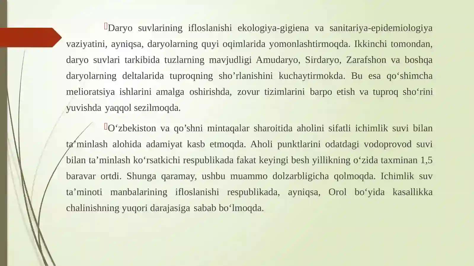 Suv resurslarini muhofaza qilish va ulardan samarali foydalanish 4